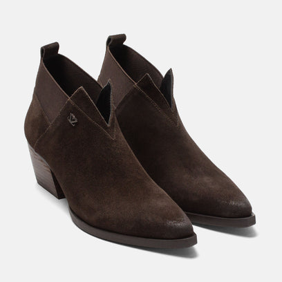 Britt Dames Enkellaarsjes Suede Brown