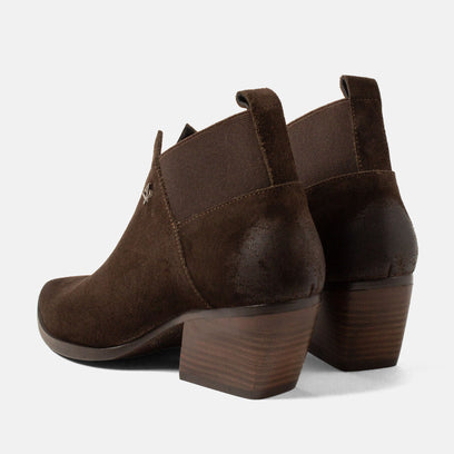 Britt Dames Enkellaarsjes Suede Brown