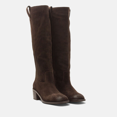 Elin Dames Laarzen Suede Brown