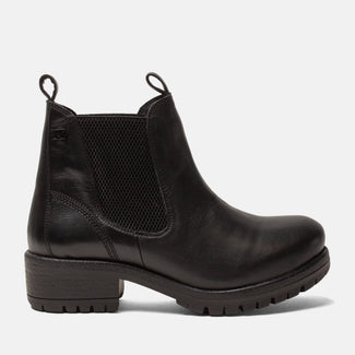 Lia Dames Chelsea Boots Leer Black