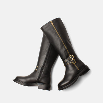 Emma Dames Laarzen Leer Black