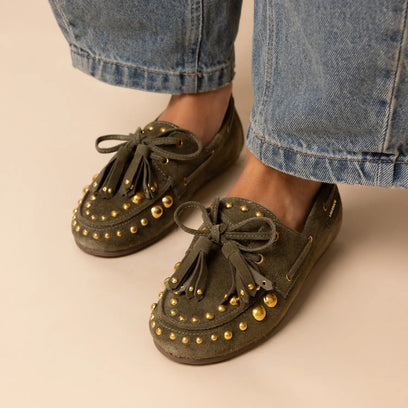 Stella Dames Mocassins Suede Green