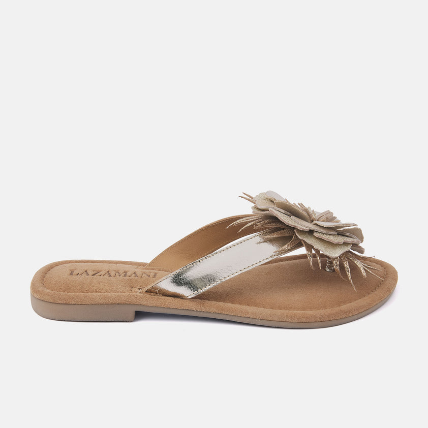 Lily Leren Dames Slippers Gold