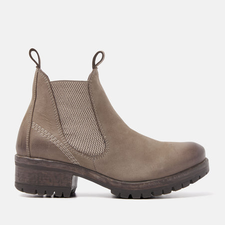 Lia Dames Chelsea Boots Leer Taupe