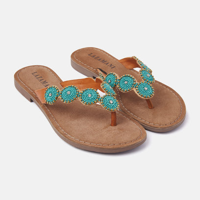 Dames Slippers 75.453 Turquoise