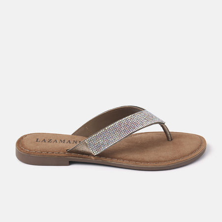 Ilja Dames Slippers Leer Rainbow